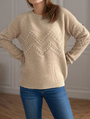 Damen Pullover mit Perlendetails