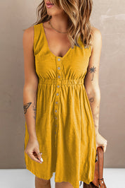 Ärmelloses knöpfbares Sommerkleid