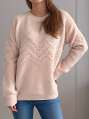 Damen Pullover mit Perlendetails