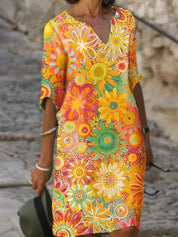 Damen Sommer Blumenkleid