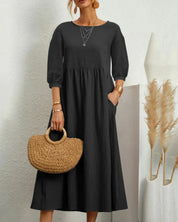 Kleid mit eleganten Dreiviertel Ballonärmeln