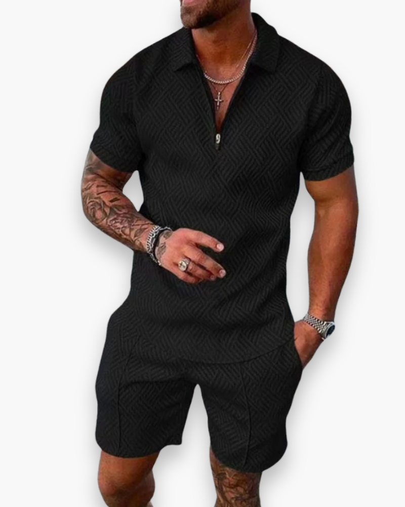Zweiteiliges Sommer Polo Shirt und Shorts Set