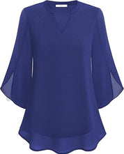 Luftige V-Ausschnitt Bluse