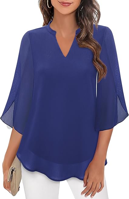 Luftige V-Ausschnitt Bluse