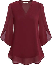 Luftige V-Ausschnitt Bluse