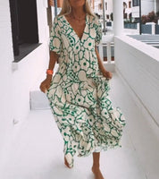Atmungsaktives V-Ausschnitt Maxikleid