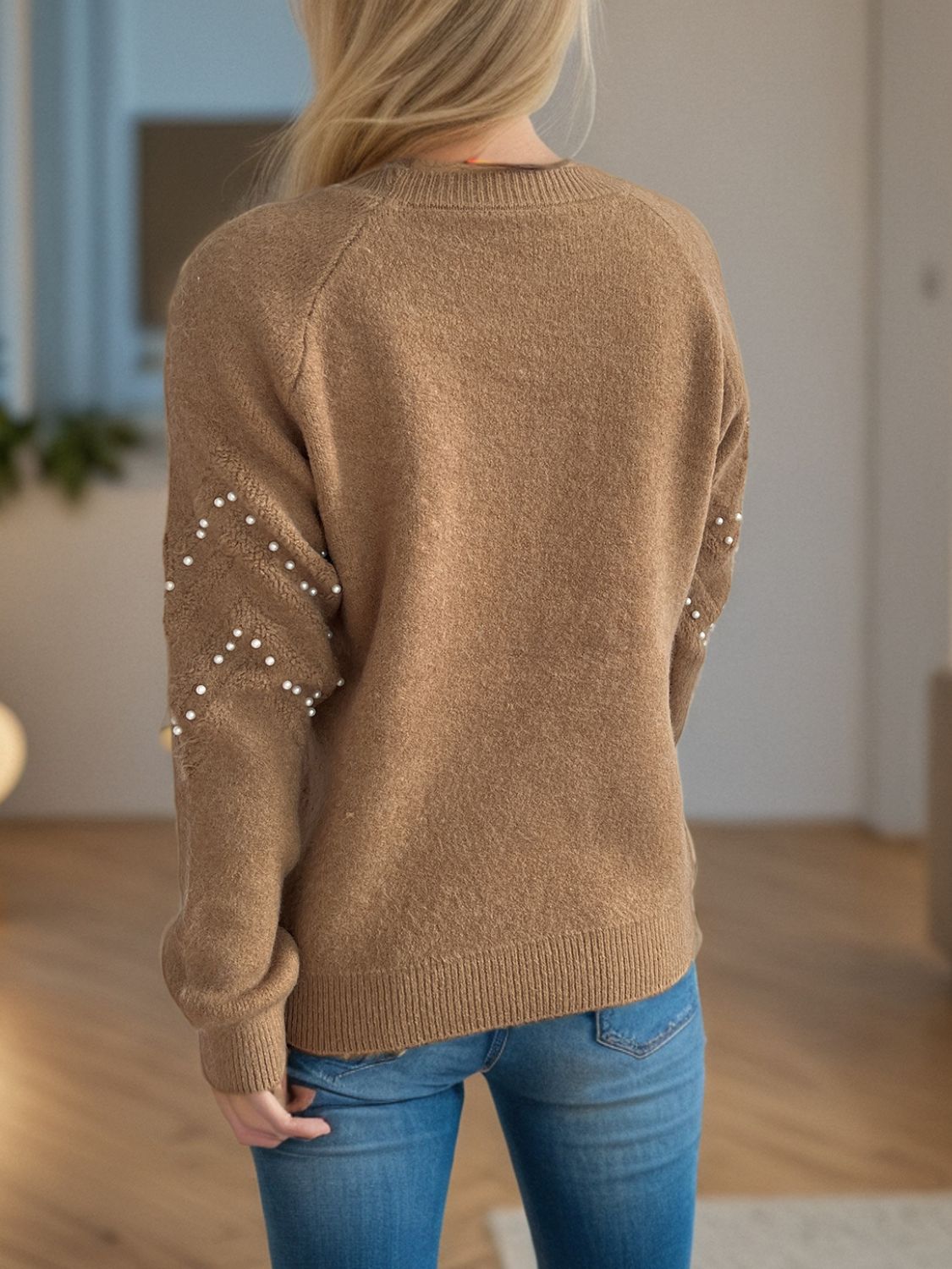 Damen Pullover mit Perlendetails