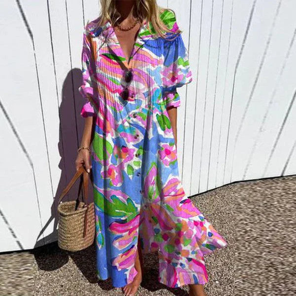 Langes Kleid mit Blumenmuster