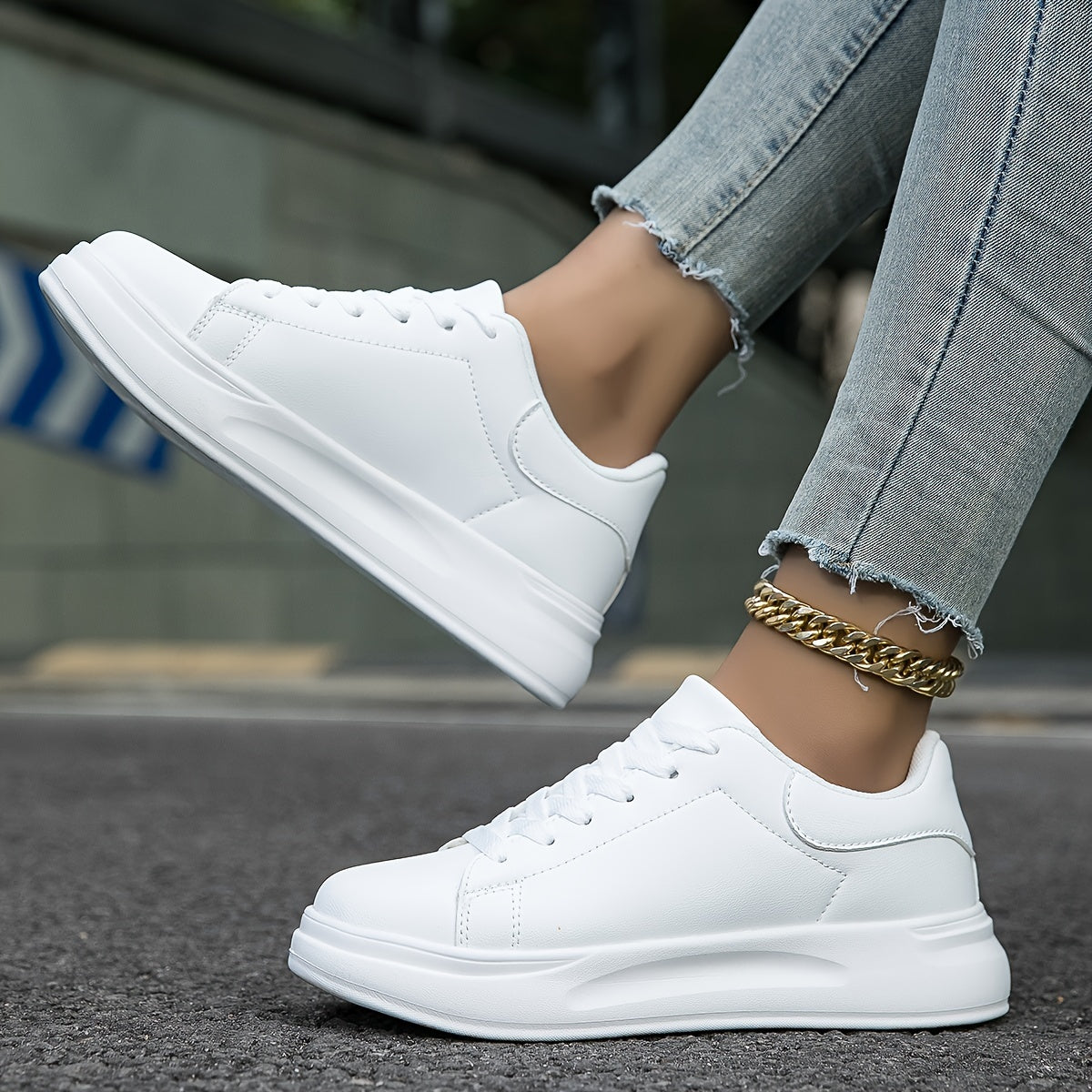 Saubere Weiße Damen Turnschuhe