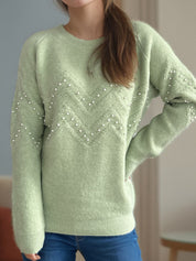 Damen Pullover mit Perlendetails