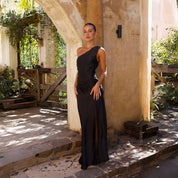 One Shoulder Hochzeitsgastkleid