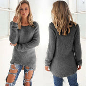 Damen langer Strickpullover