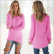 Damen langer Strickpullover
