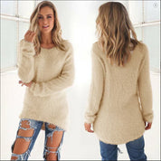 Damen langer Strickpullover