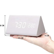 Holz Gold Digitaluhr LED Wecker