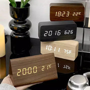 Holz Gold Digitaluhr LED Wecker
