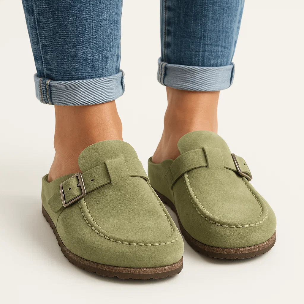 Bequeme_ergonomische_Sandalen_Green_Front.webp