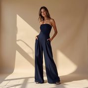 Raffiniert schulterfreier Jumpsuit