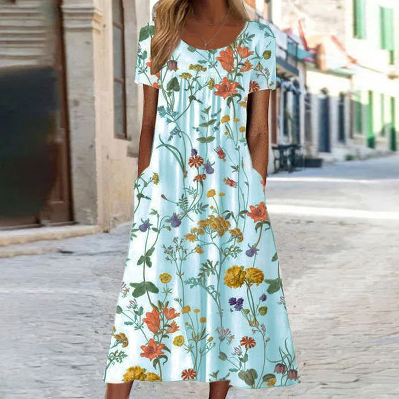 Luftiges Boho Kleid mit Blumenmuster