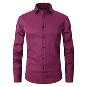 Herren Knitterfreies Langarmhemd