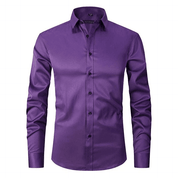 Herren Knitterfreies Langarmhemd