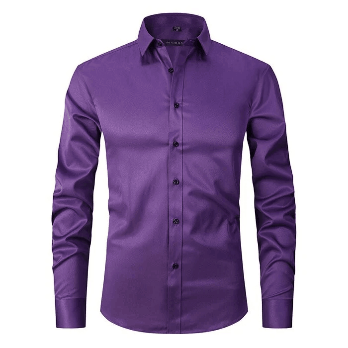 Herren Knitterfreies Langarmhemd