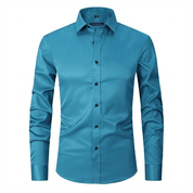Herren Knitterfreies Langarmhemd