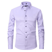 Herren Knitterfreies Langarmhemd