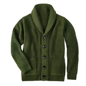 Gerippte Strickjacke mit Kragen