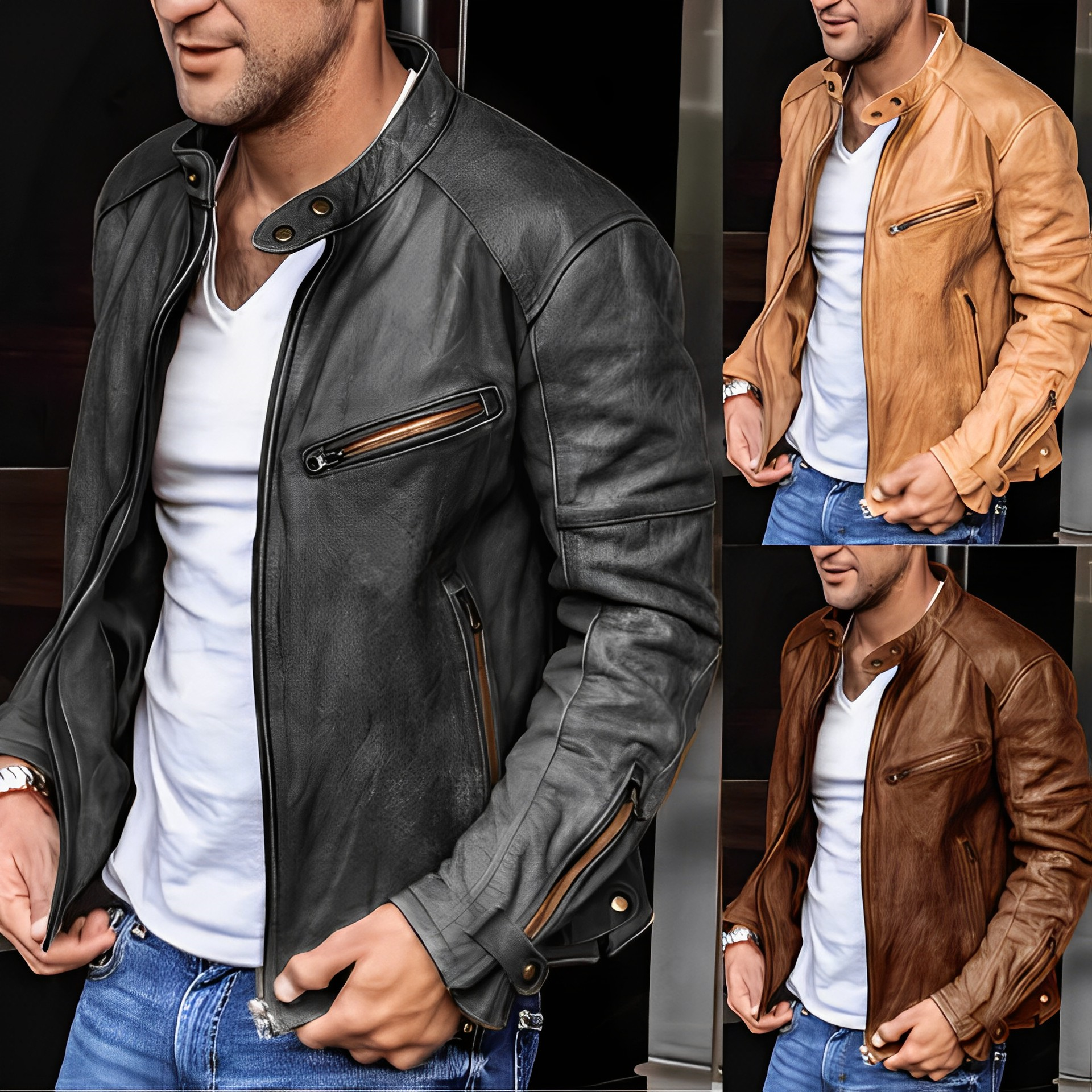 River Biker Lederjacke für Männer