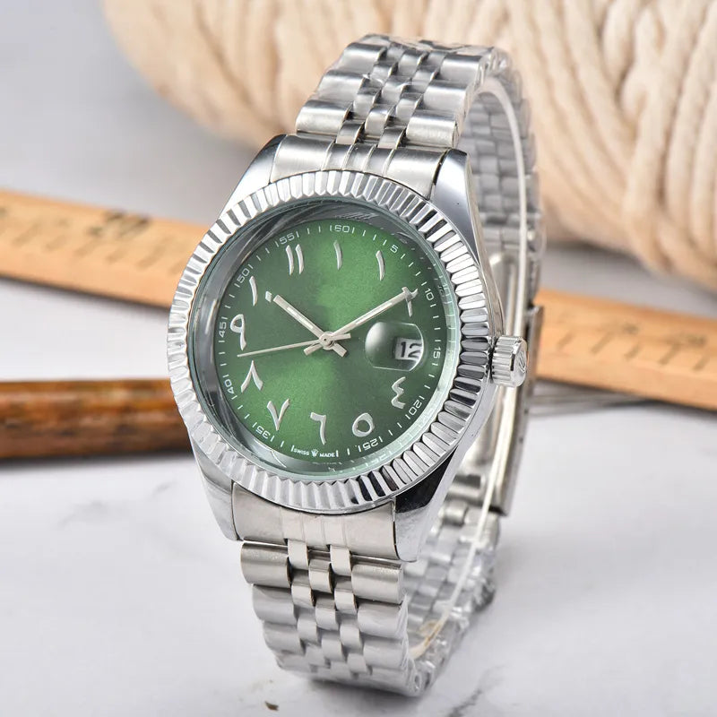 Edelstahl_Armbanduhr_Arabische_Ziffern_Nr._423_Green.webp
