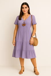 Elegantes Bauchabdeckendes Midikleid