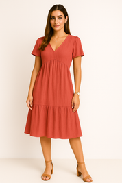 Elegantes Bauchabdeckendes Midikleid