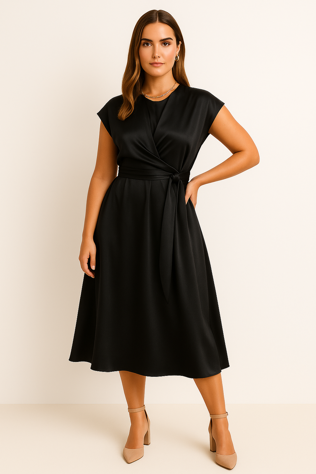 Elegantes Kleid aus Satinseide