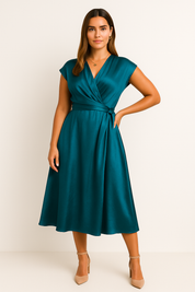 Elegantes Kleid aus Satinseide