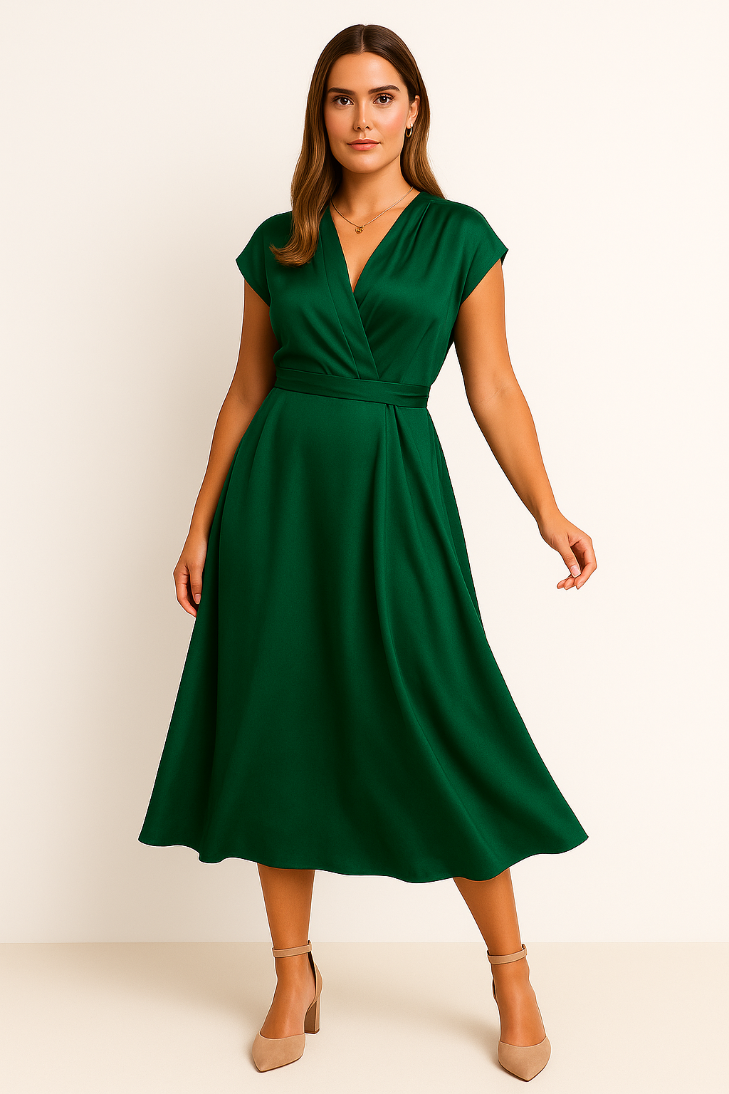 Elegantes Kleid aus Satinseide