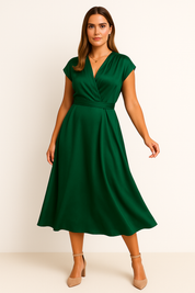 Elegantes Kleid aus Satinseide