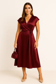 Elegantes Kleid aus Satinseide