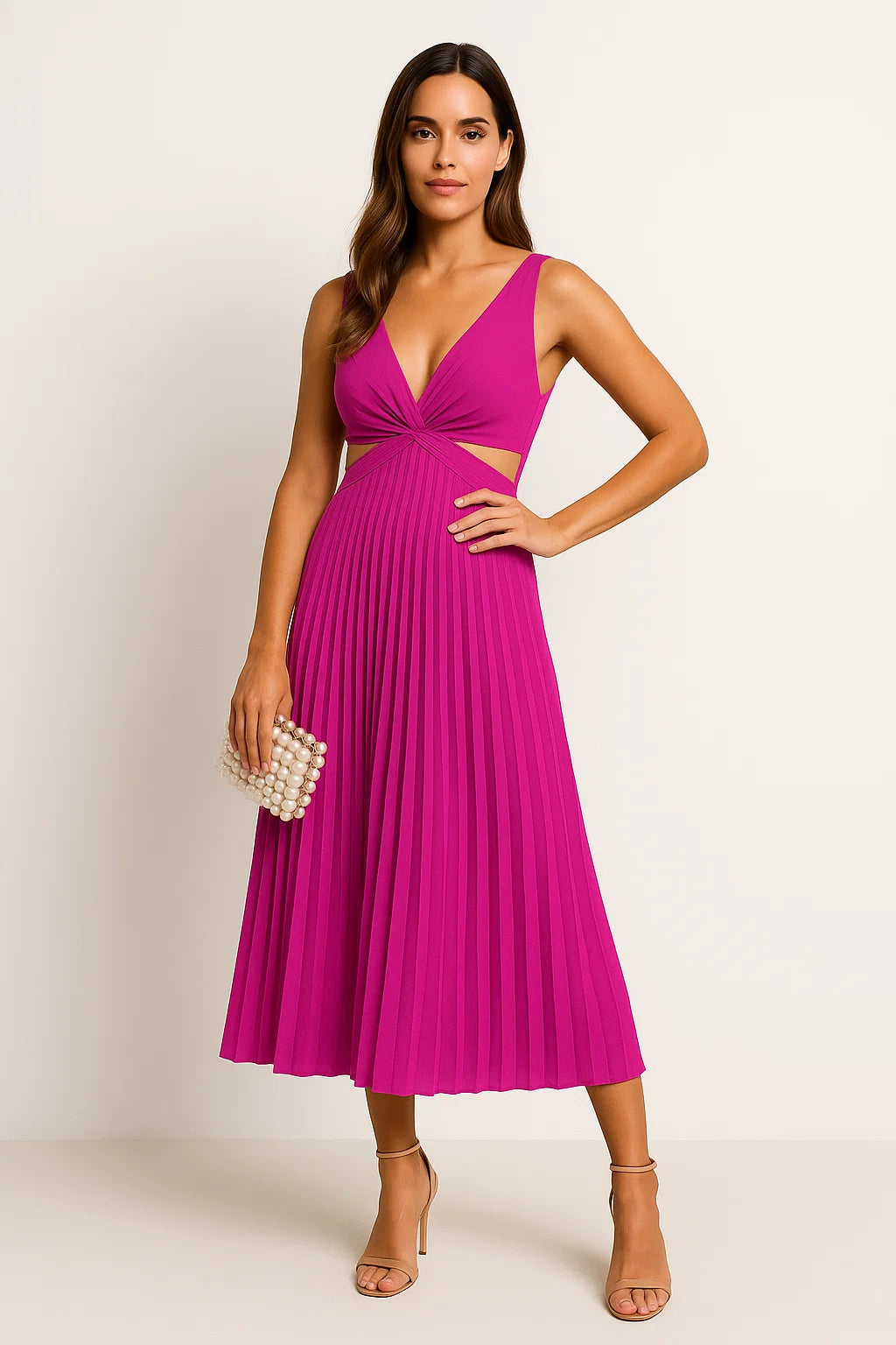 Elegantes plissiertes Abendkleid