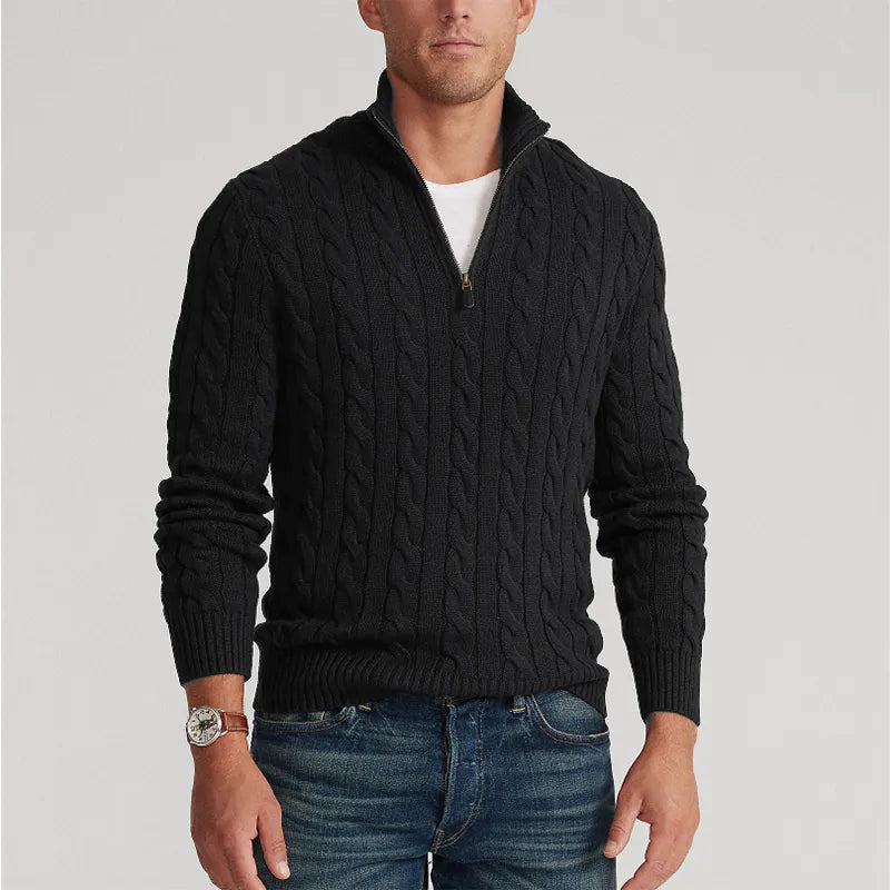 Stilvoller Strickpullover mit Reißverschluss