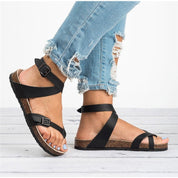 Ergonomische flache Riemchensandalen