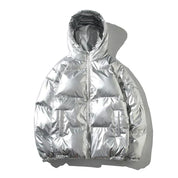 Metallische Winter-Pufferjacke für Herren