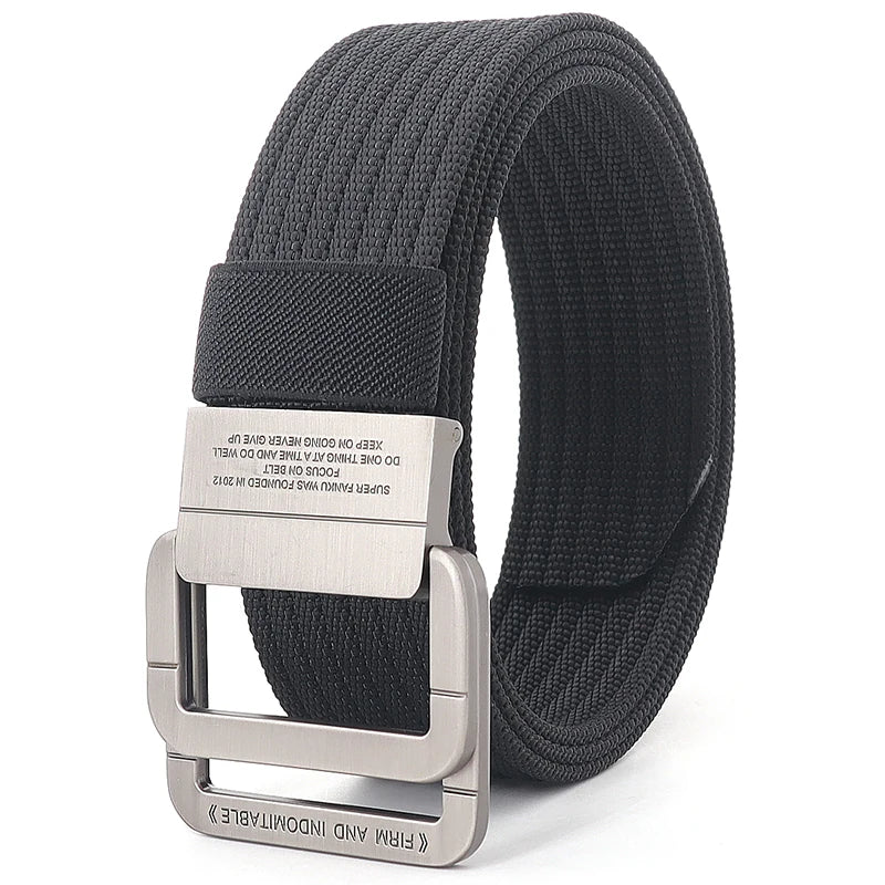 Unisex Gestreifter Canvas Ringgürtel