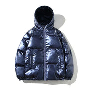 Metallische Winter-Pufferjacke für Herren