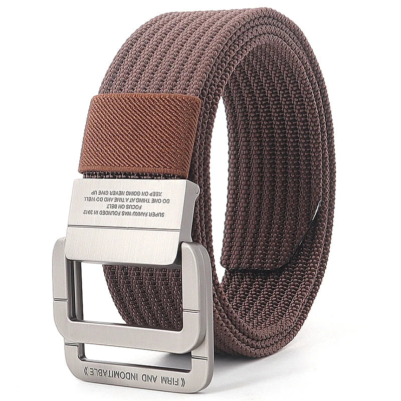 Unisex Gestreifter Canvas Ringgürtel