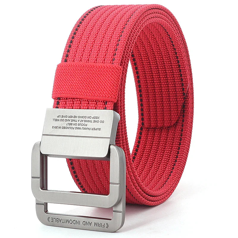 Unisex Gestreifter Canvas Ringgürtel