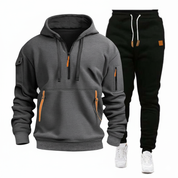 Herren Sportliches Hoodie Set mit Taschen atmungsaktiv