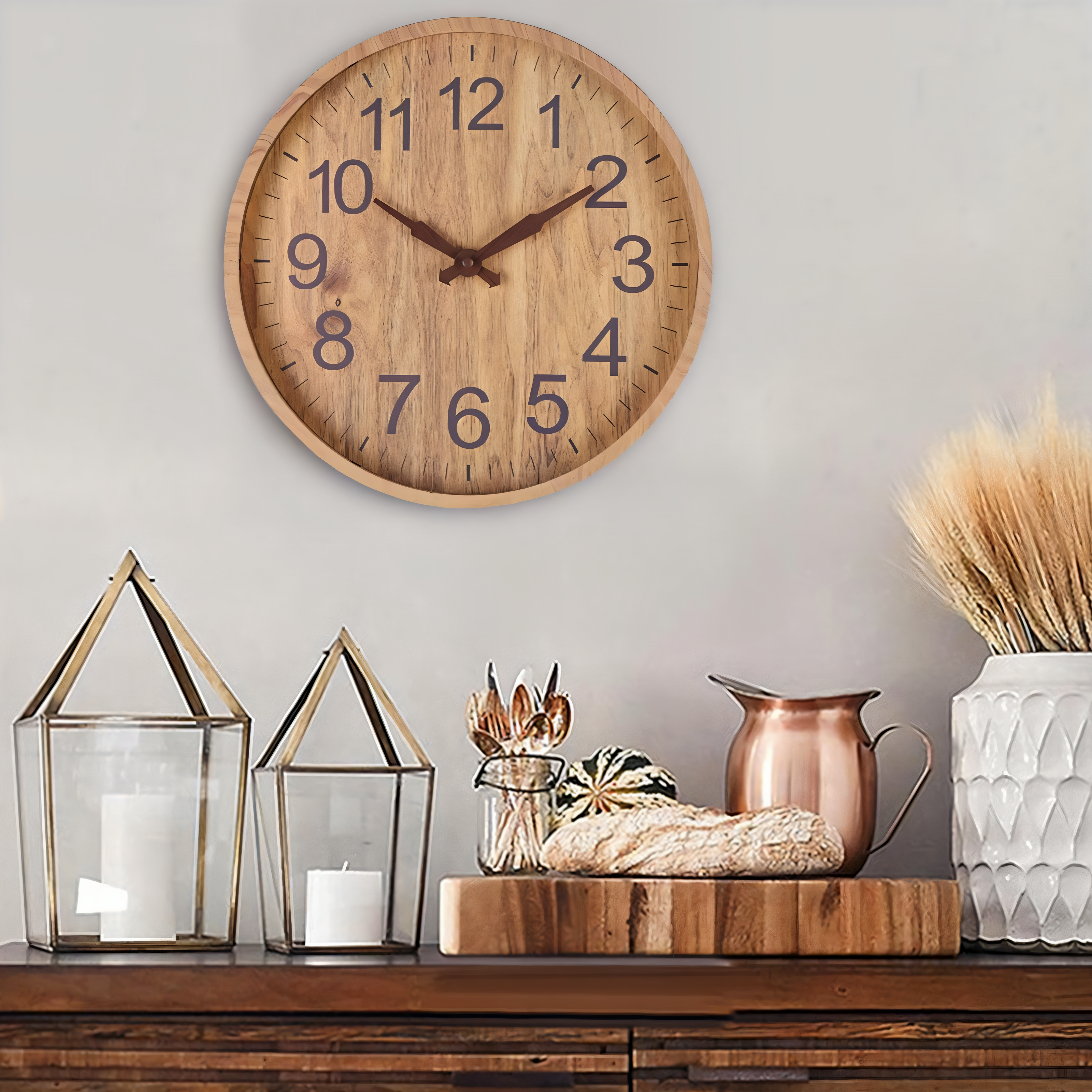 Ästhetische Runde Wanduhr aus Holz