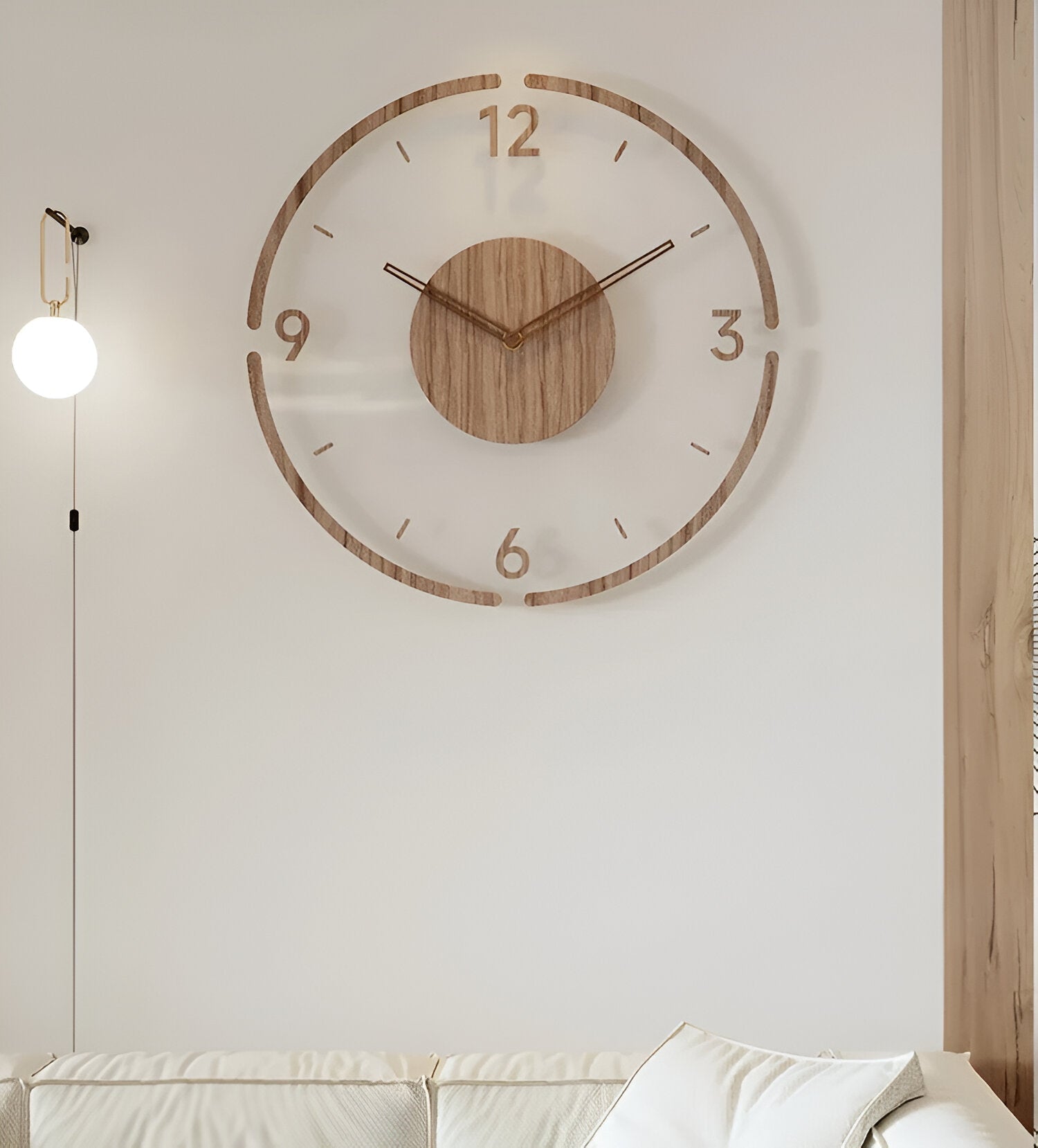 Transparente Acryl & Holz Stille Wanduhr