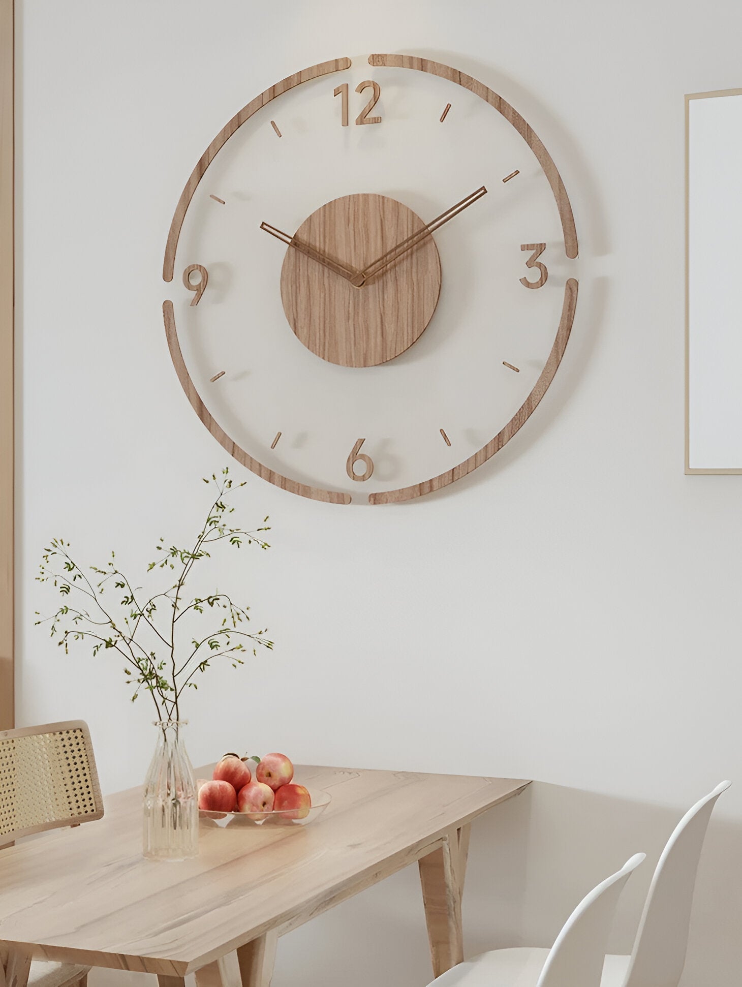 Transparente Acryl & Holz Stille Wanduhr
